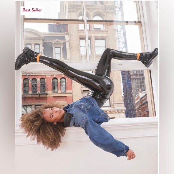 Faux Patent Leather Leggings - Picture 2 of 7